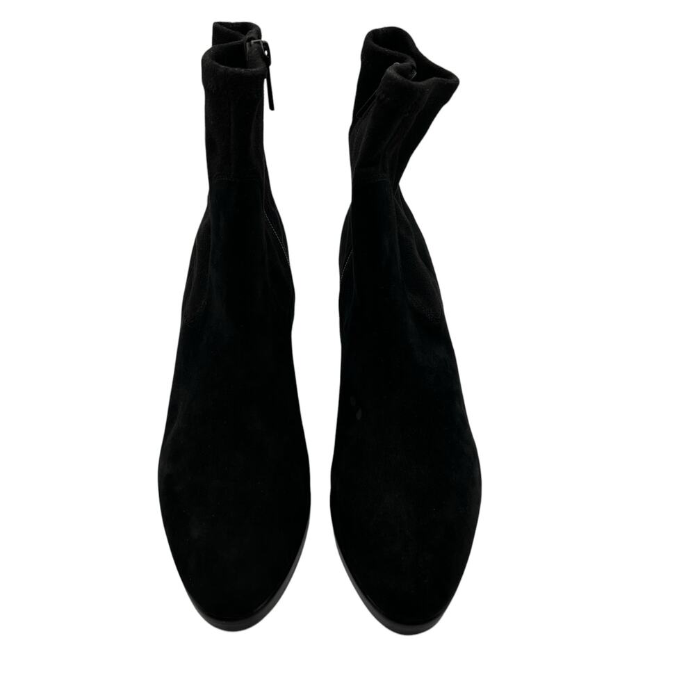 Donald Pliner Size 9 Italia Suede Boots Bootie‎ Black 3" Stiletto Heel Zip Ankle - Picture 3 of 16